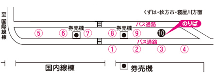 のりば「関西国際空港第2ターミナルビル（Ｔ２）」の地図