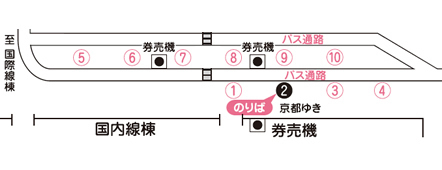 のりば「関西国際空港第2ターミナルビル（Ｔ２）」の地図