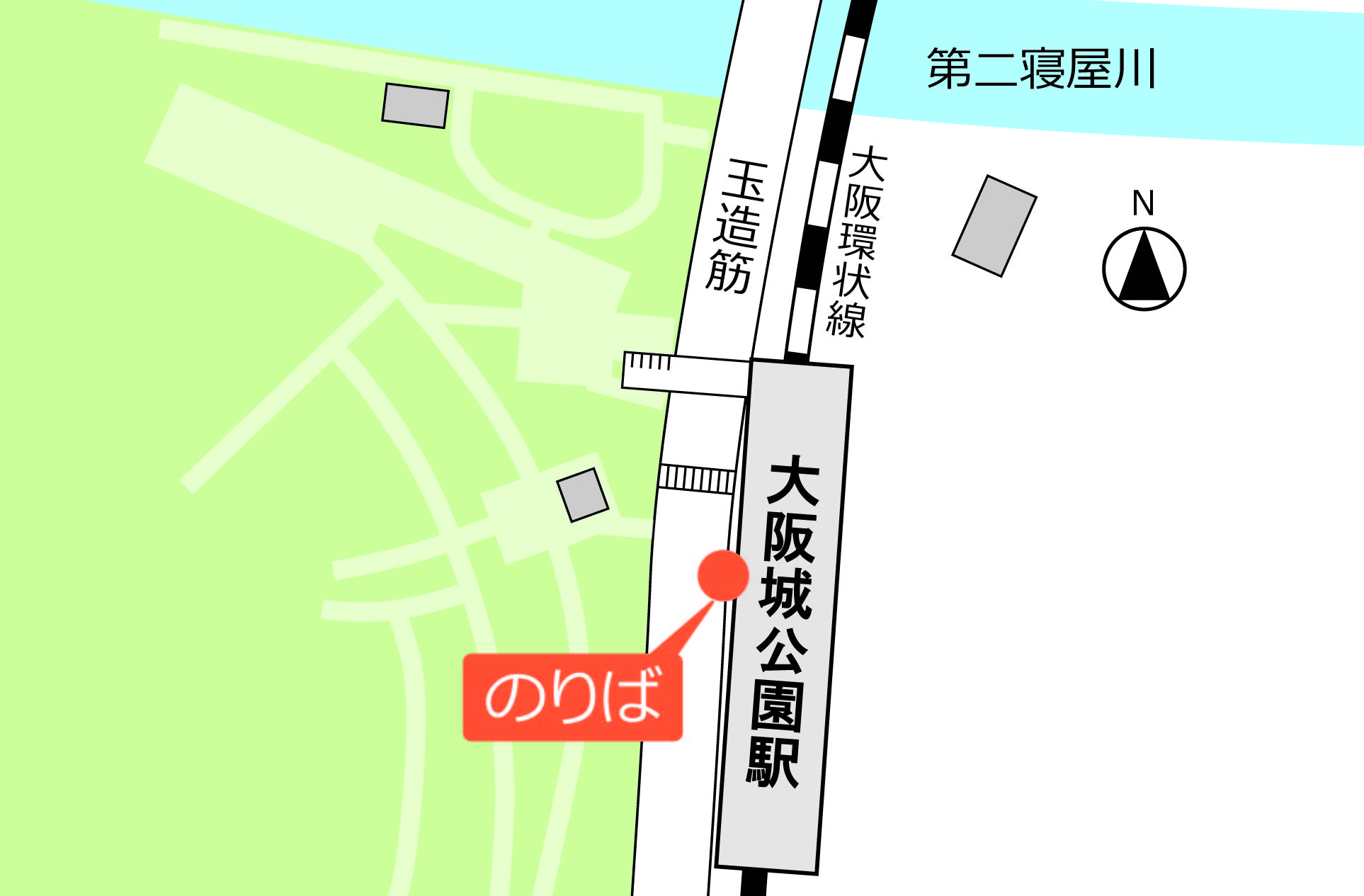 のりば「大阪城公園駅」の地図